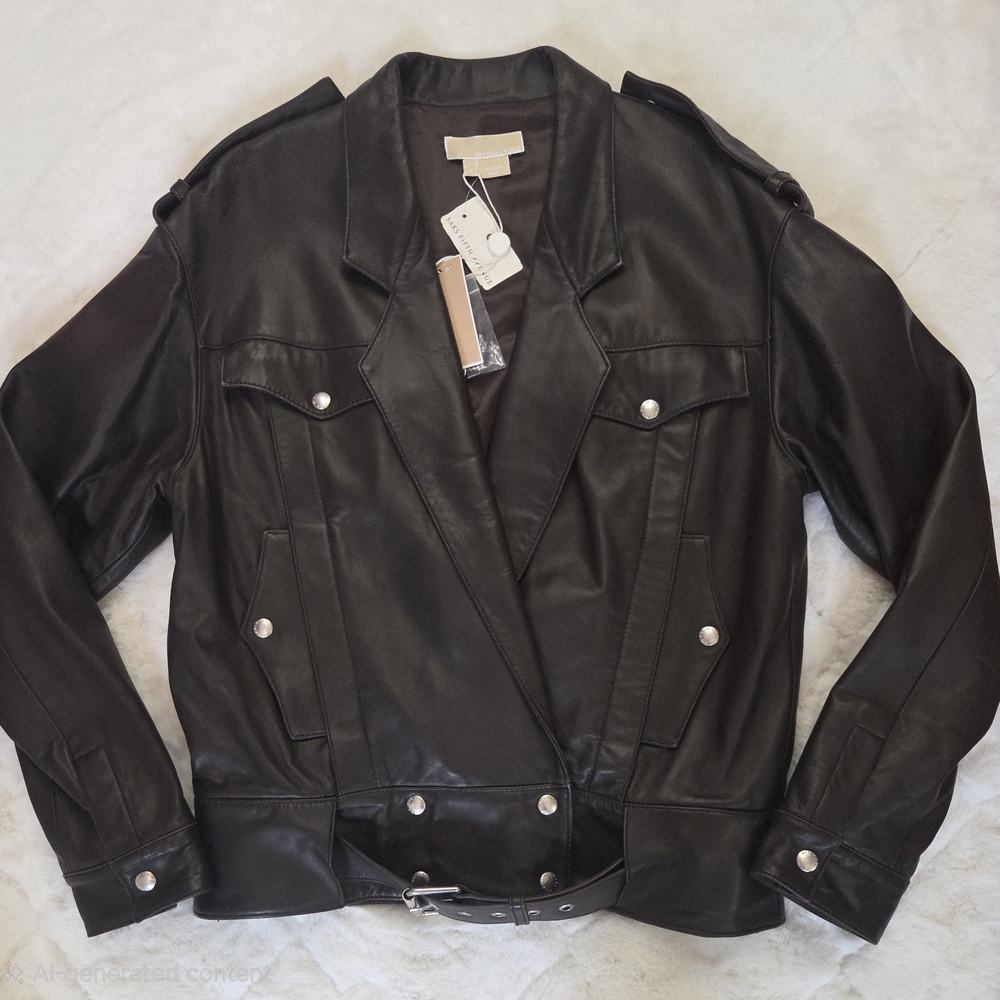 Michael Kors Collection Dark Brown Leather Jacket